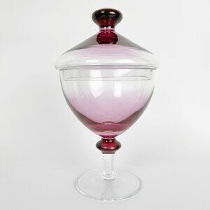 Vintage Apothecary Candy Glass Votive Pedestal Dish Lid Dark Whimsigoth Romantic